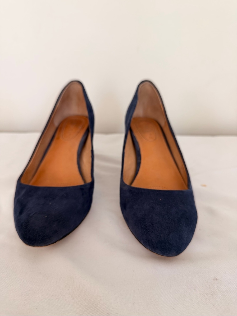 Corso Como Navy Suede Almond Toe Pumps
